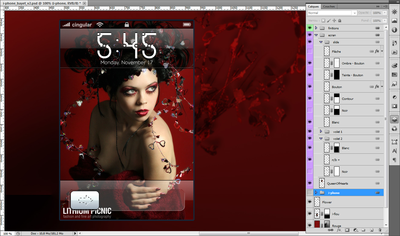Screenshot of Photoshop while drawing the i-Phone