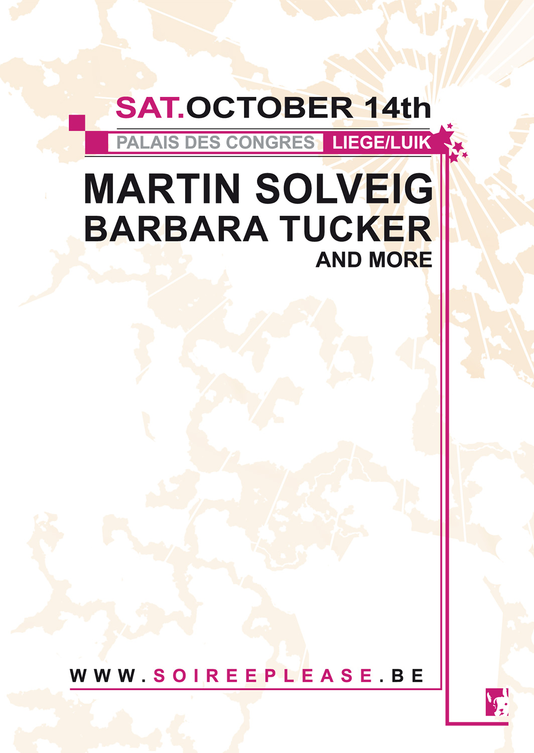 Rear card for an event with Martin Solveig and Barbara Tucke